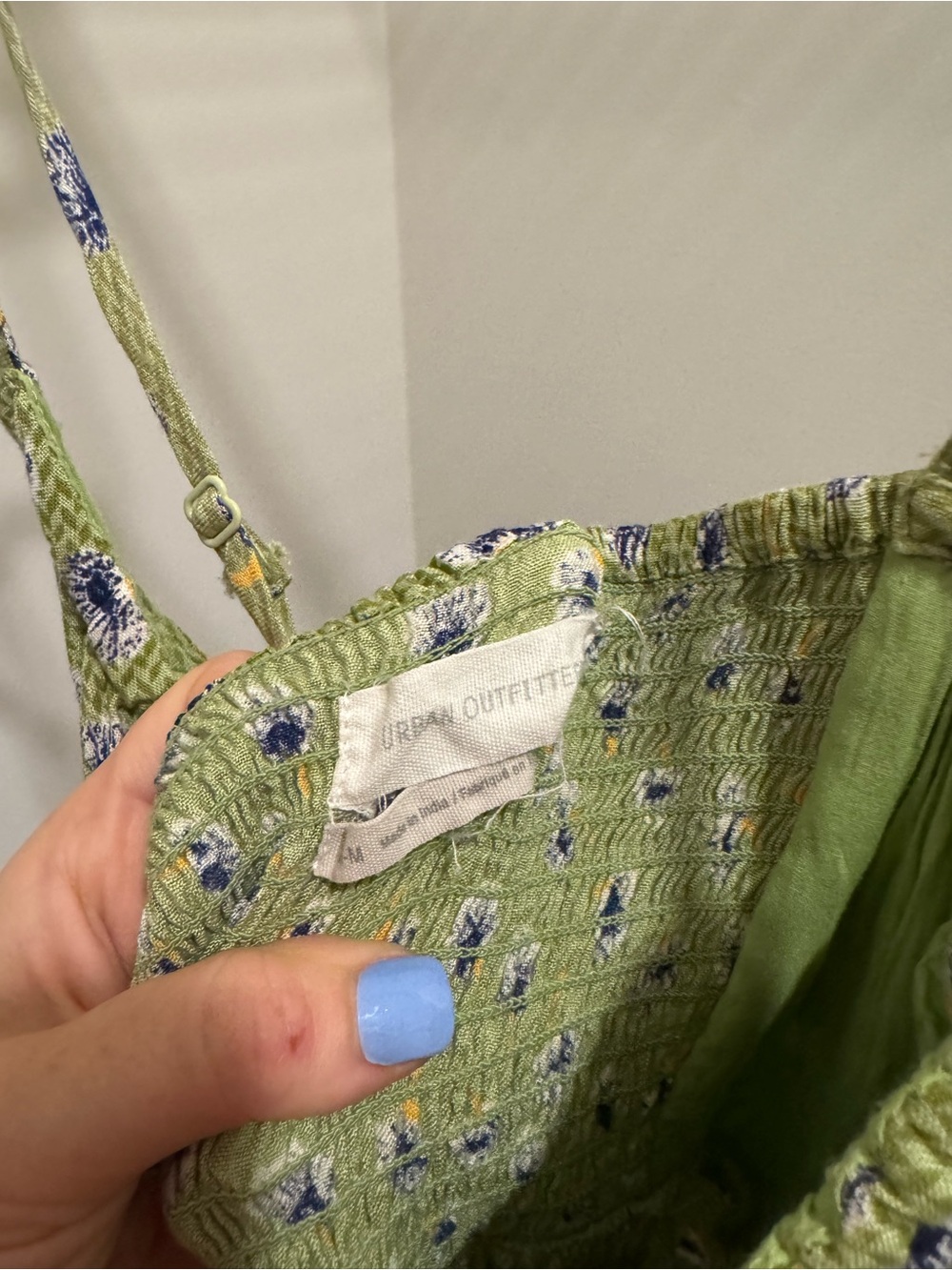 Urban Outfitters- Green and floral sleeveless mini dress - Picture 2 of 3